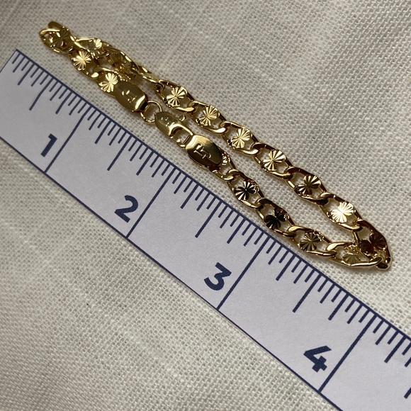 18k gold plated bracelet link style light weight - Picture 3 of 4